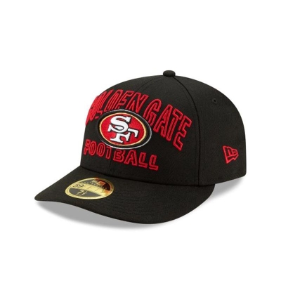 Black San Francisco 49ers Hat - New Era NFL NFL Draft Alternate Low Profile 59FIFTY Fitted Caps USA7926483